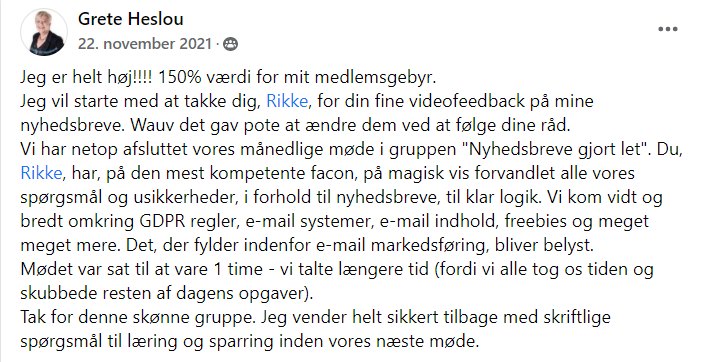grete anbefaling nyhedsbreve gjort let klubben